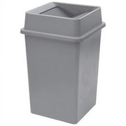PTCS-35G Square Trash Can, 35 Gallon, Gray